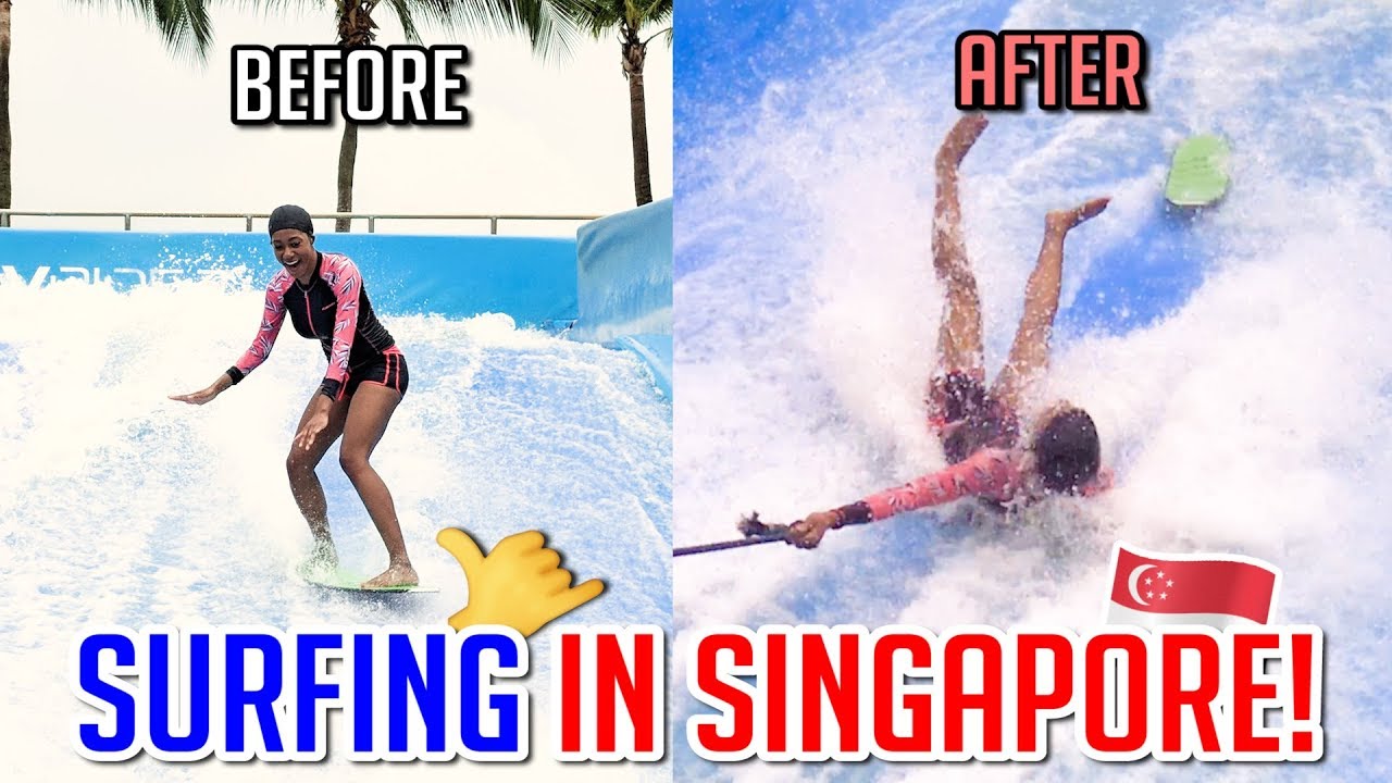 first time SURFING in SINGAPORE!