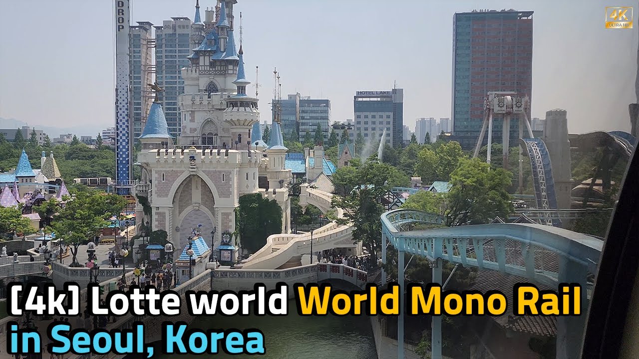 【4K】 Lotte world indoor Amusement Park Monorail view in Seoul, Korea