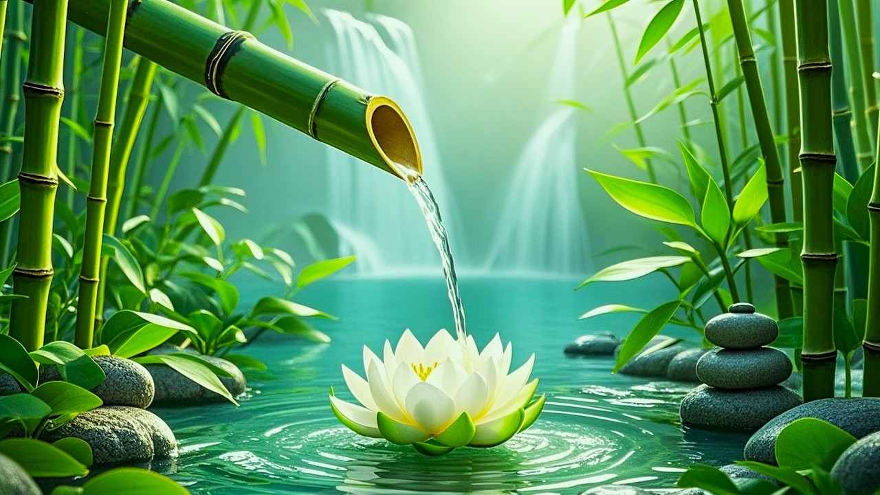 Deep Sleep Relaxing Music 🌿 Bamboo Water Sounds, Nature Ambience for Full Relaxation