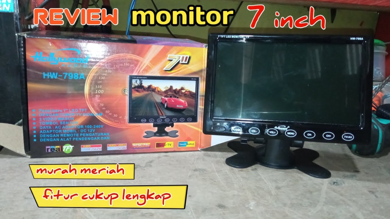 review dan unboxing monitor Hollywood HW-798A   7inch