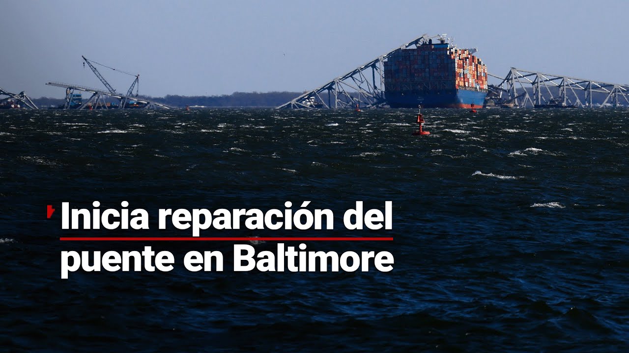 Inicia reparación de puente de Baltimore, tras choque