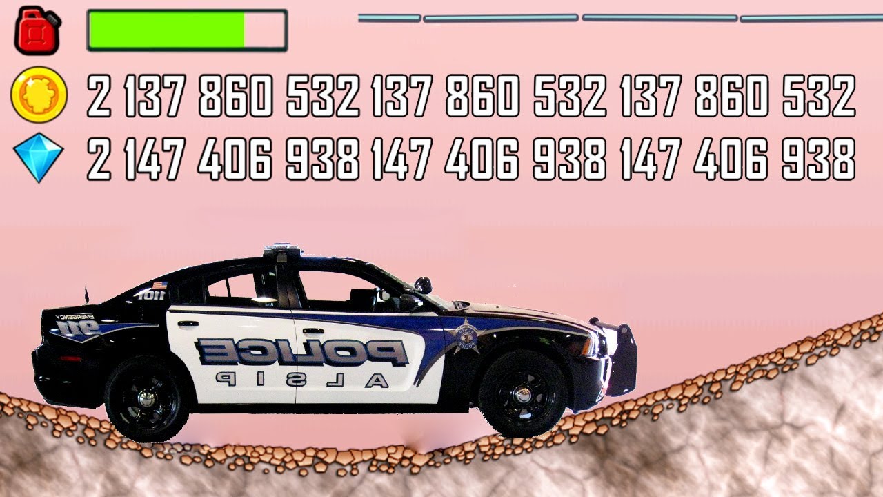 SUPER POLICE CAR Full Upgrading in MARS! Hill Climb Racing - Unlimited Coins
