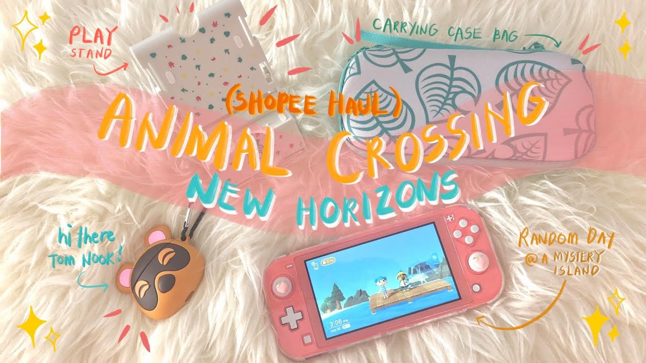 (shopee haul) 🍃Animal Crossing inspired accessories for Switch Lite + random day at ACNH🍃