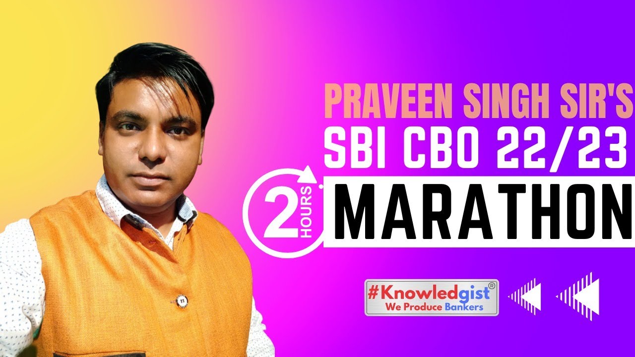 Marathon Class || SBI CBO 2022 -2023 || Diwali Discount Join Fast || By-Praveen Sir