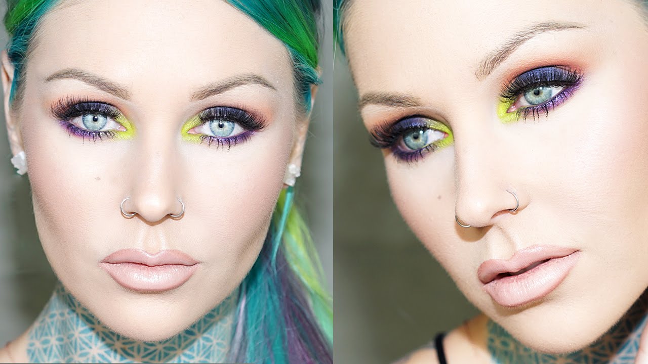 Midnight Summer's Dream Blue + Splash of Lime Green with Nude Lip | KristenLeanneStyle