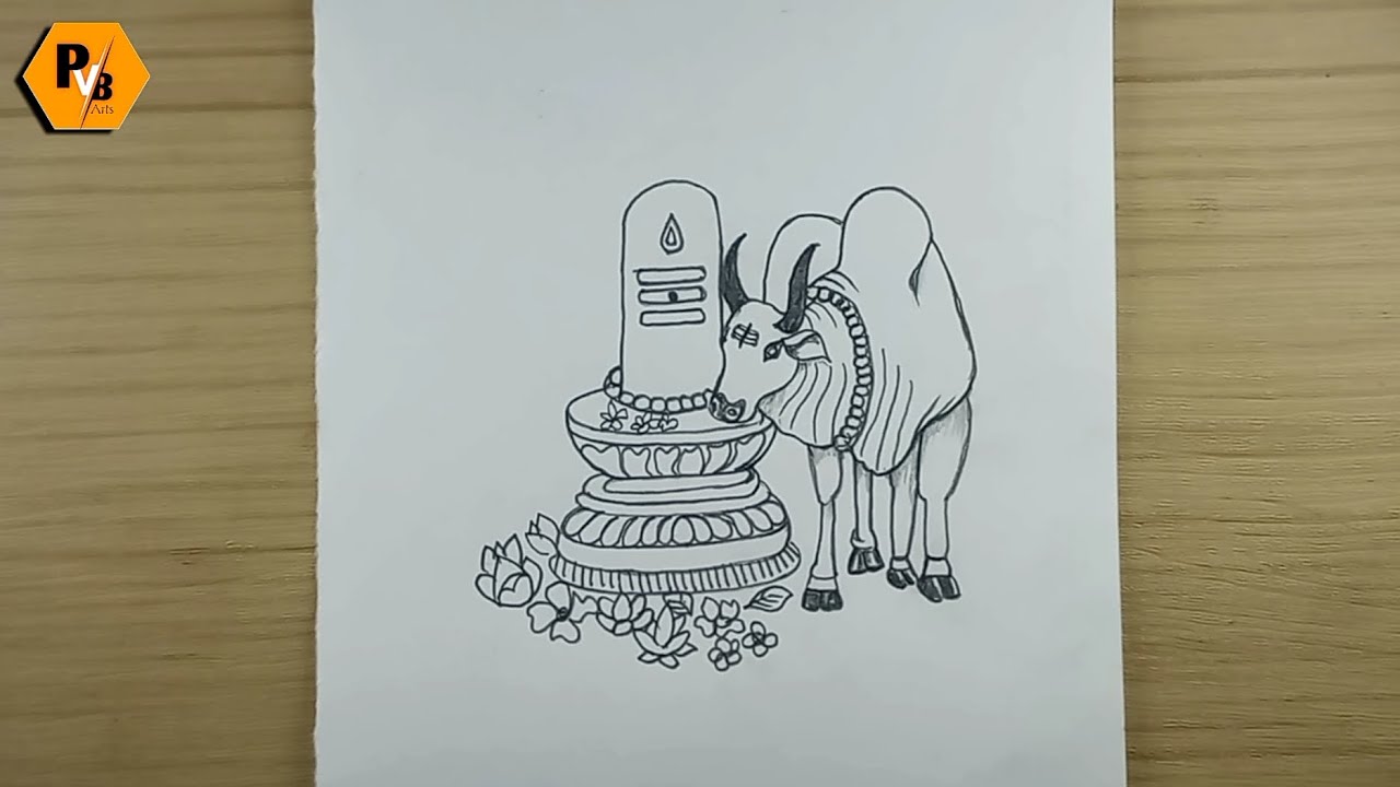 How to Draw Shiva Lingam and  Nandi | easy siva ling Drawing | mahadev drawing 