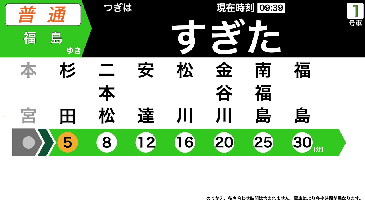 【架空LCD】東北本線 郡山→福島 車内放送(※概要欄必読)