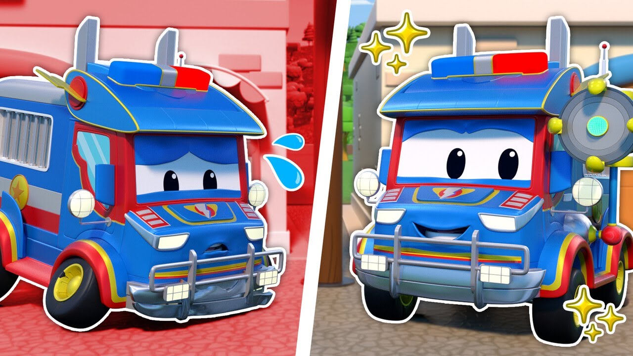 ¡Oh, no! SUPER CAMION POLICIA es ATACADO por ANIMALES GIGANTES | Carros de Emergencia | Reparación