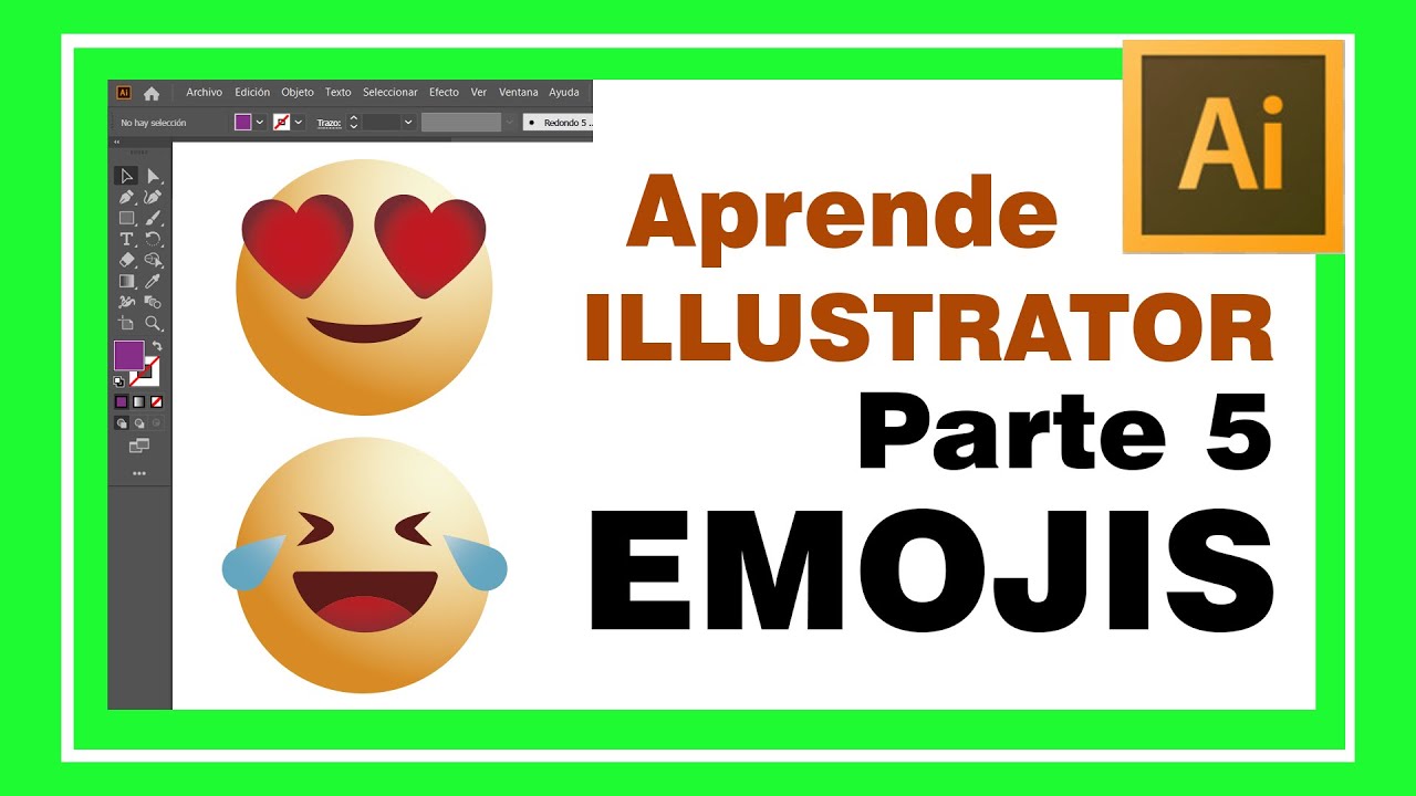 APRENDE A USAR ILLUSTRATOR PARTE 5. Cómo vectorizar emojis, herramienta pluma, y uso del degradado