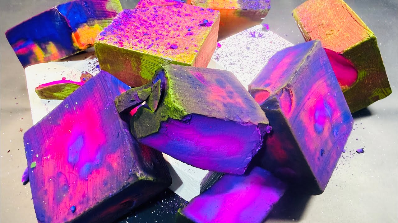 Dyed Chalk Blocks | PNP Chalk | Dusty | Crispy | ASMR | Oddly Satisfying #asmr #fyp 