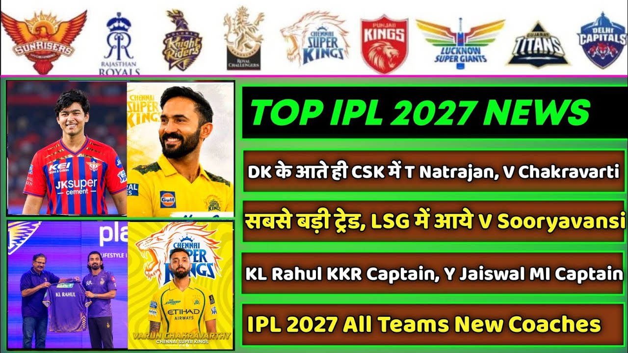 IPL 2027 - 8 Big News for IPL on Sept 15 (V Sooryavnshi in LSG, MI, Hardik Pandya, IND vs AFG, DC)