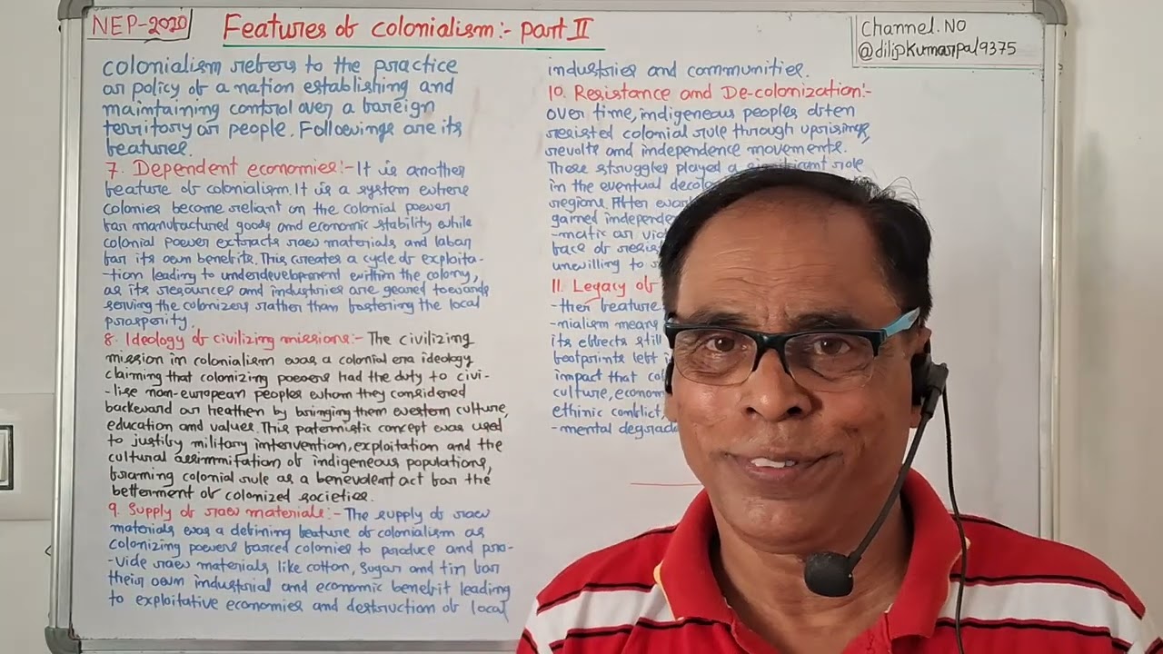 1008)Features of Colonialism=Part-2(OdiaVideo)=NEP-2020=+3 3rd Sem+5th Pap.