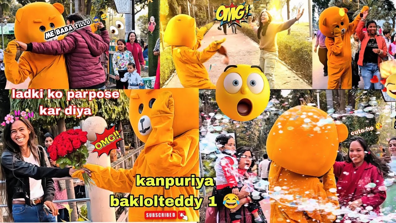 कानपुरया बकलोल टेडी बियर मस्ती 😂🥳 on public reaction 👀🤩