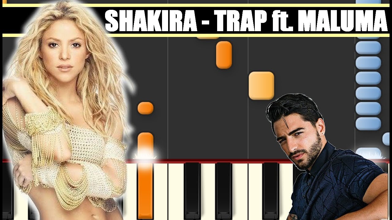 TRAP (Shakira ft. Maluma) Piano Tutorial / Cover SYNTHESIA + MIDI & SHEETS