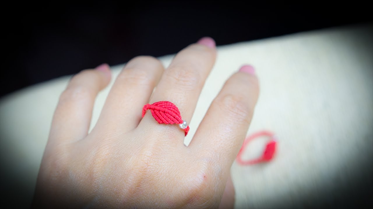 Macrame ring tutorial | Easy Macrame ring leaf 🌿fairy tutorial DIY idea