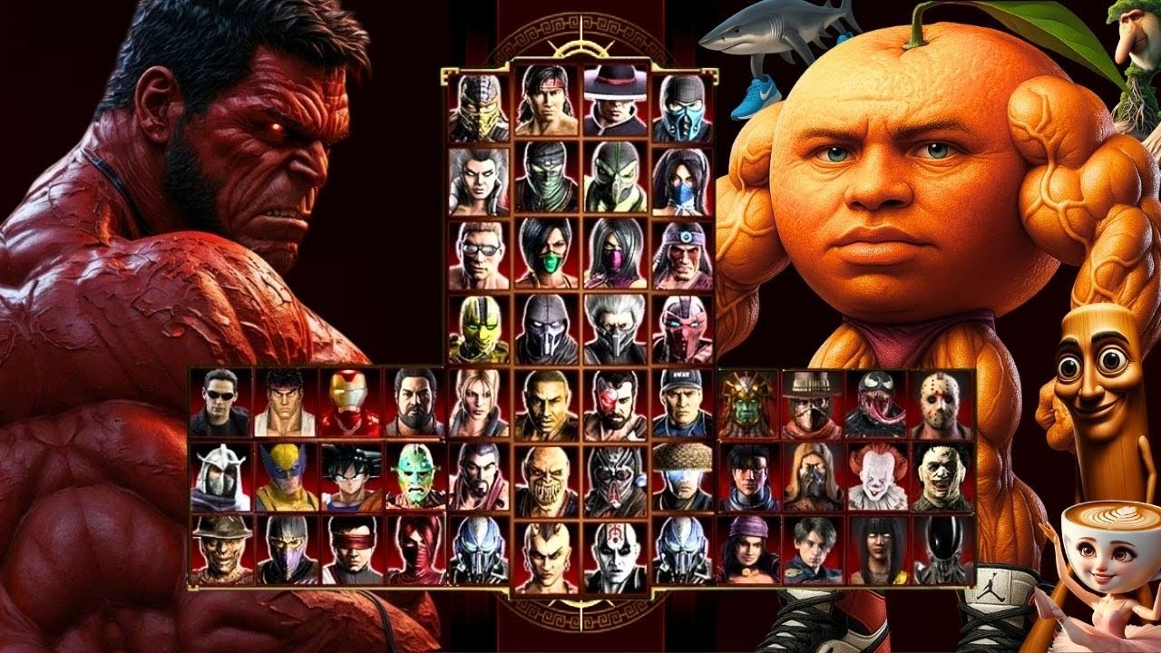 Mortal Kombat 9 - UDIN DIN DIN DUN 🍊 & RED HULK MOD - Expert Tag Ladder - Gameplay @(1080p) 60ᶠᵖˢ ✔