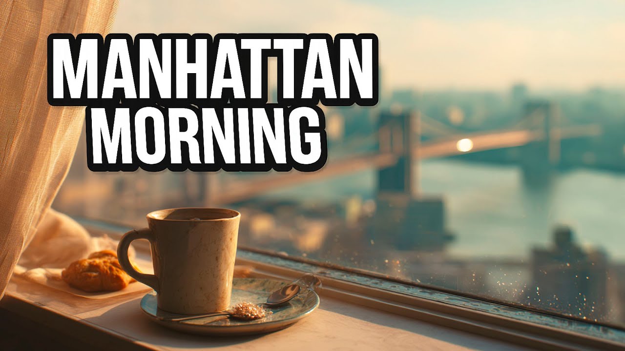 Manhattan Bossa Nova for Quiet Mornings 🗽✨ Instrumental • Hazy Bridge Silhouette