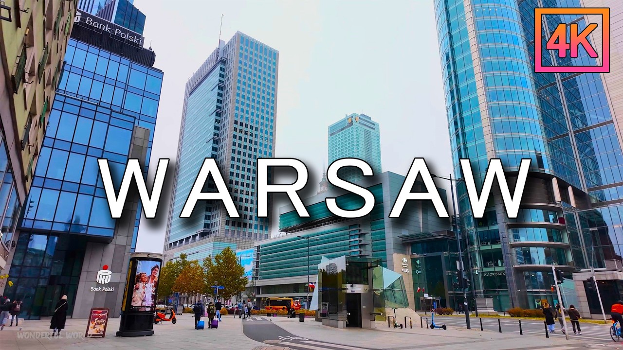 WARSAW 🇵🇱 Foggy Day Near Rondo ONZ - Skyscrapers in The Capital of Poland -Walking Tour 4K HDR 60FPS