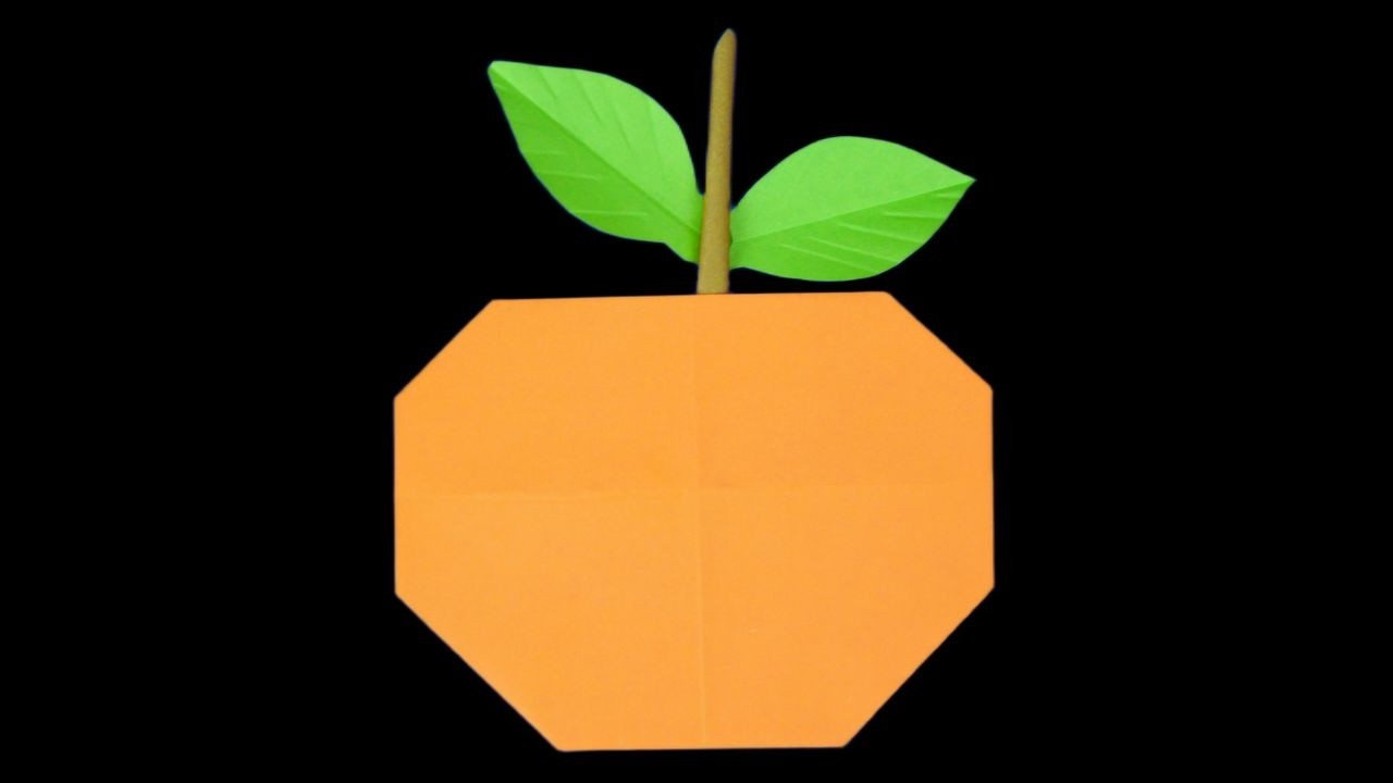 Naranja de papel origami ‐ Manualidad sencilla y colorida - #naranja #manualidades