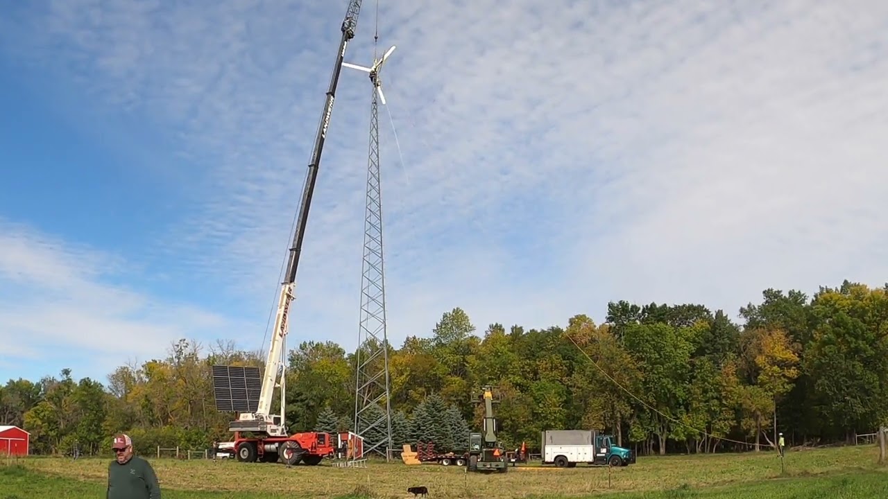 Bergy Excel 10kW Wind Generator Install at FreshAir Farm-time lapse