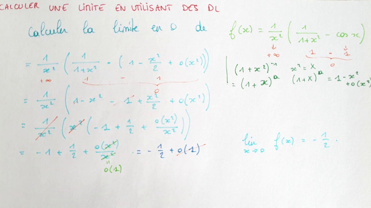 Calculer une LIMITE en utilisant des DÉVELOPPEMENTS LIMITÉS - Exemple + Explications - Maths Bac+1
