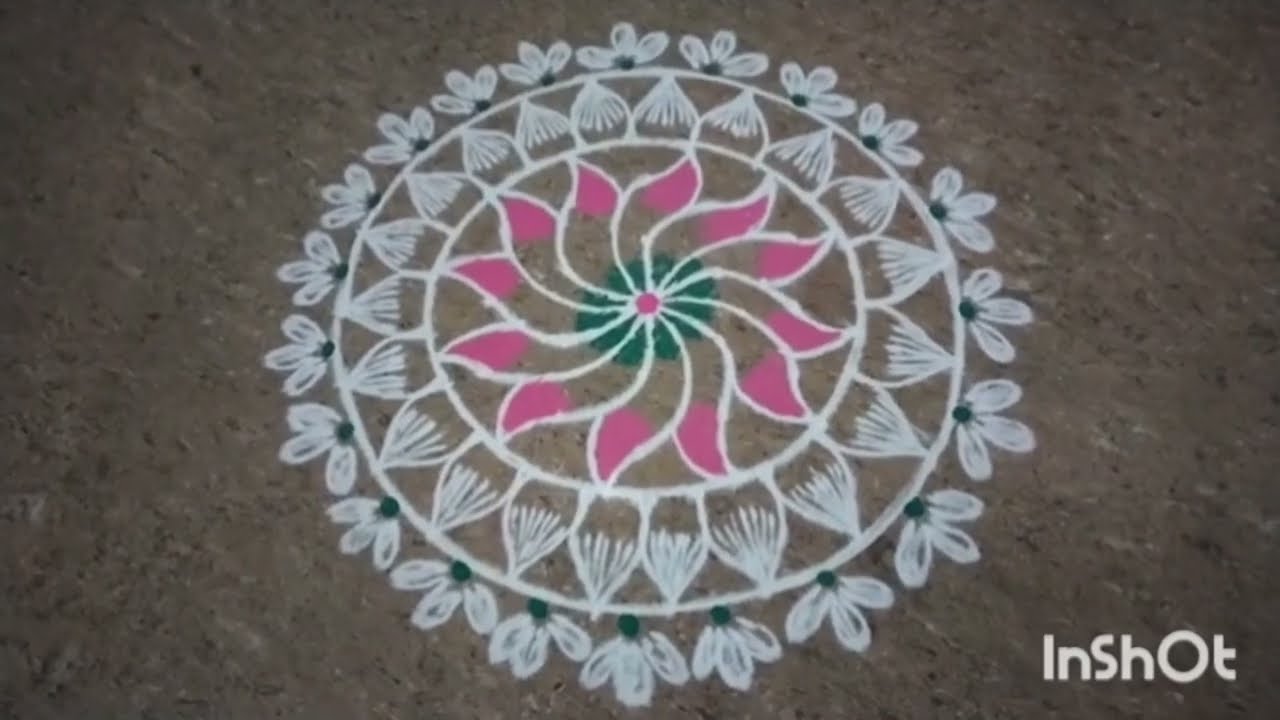 (5+3) dots beautiful easy rangoli designs 🌺