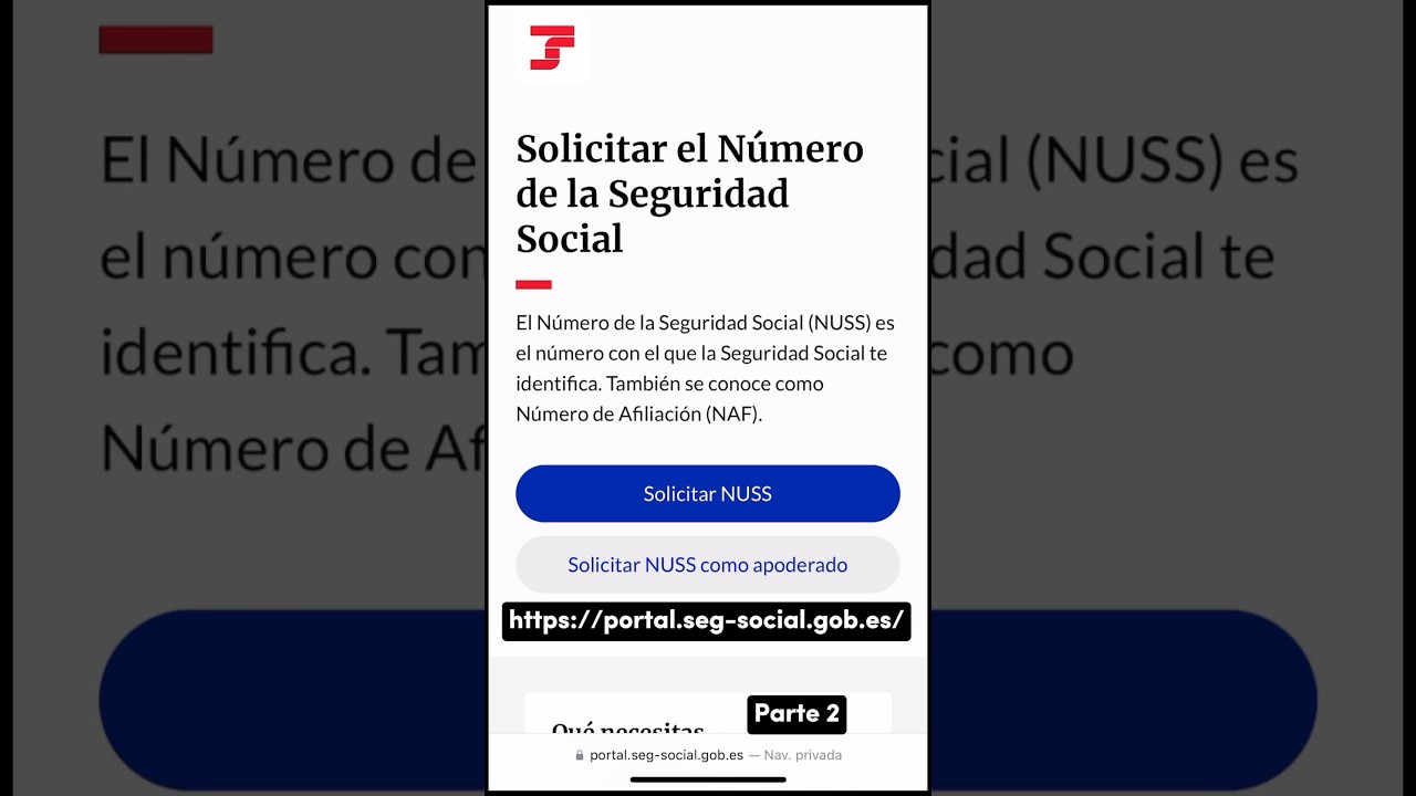 Tu n&uacute;mero de la Seguridad Social (NUSS) | Parte 2