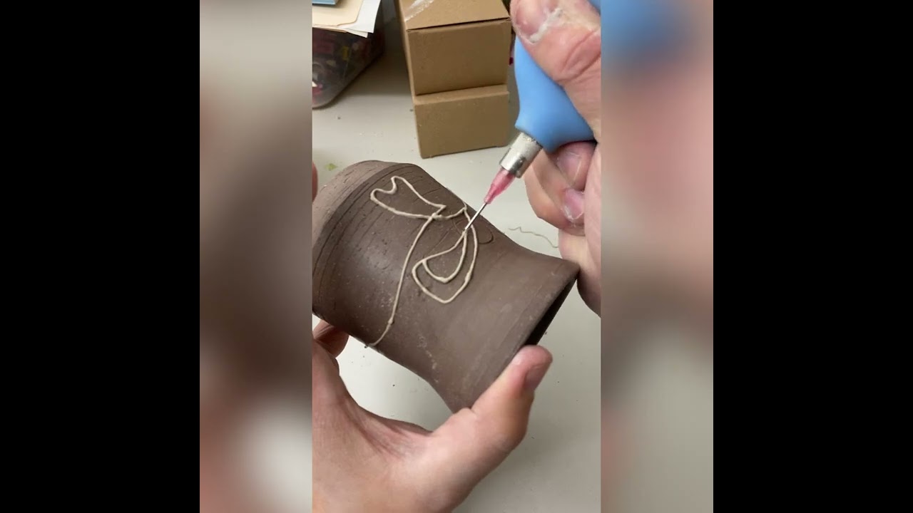 Slip Trailing on Pottery