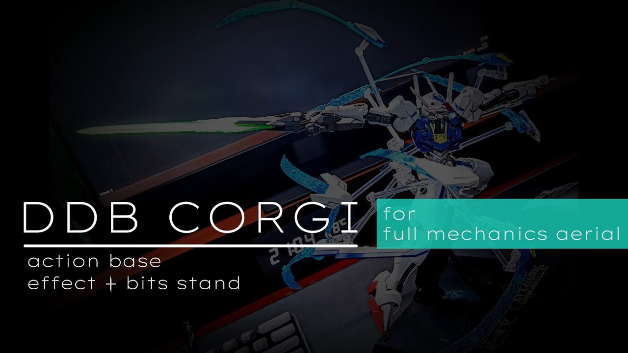 DDB Corgi Action base and weapon display base + effect for FM Gundam Aerial - Unboxing and review