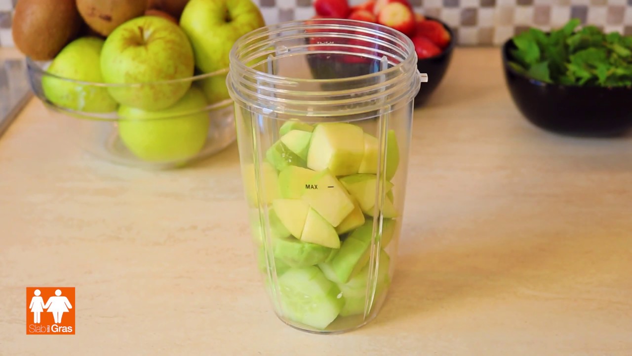 Smoothie cu mentă, măr, avocado, castravete și miere