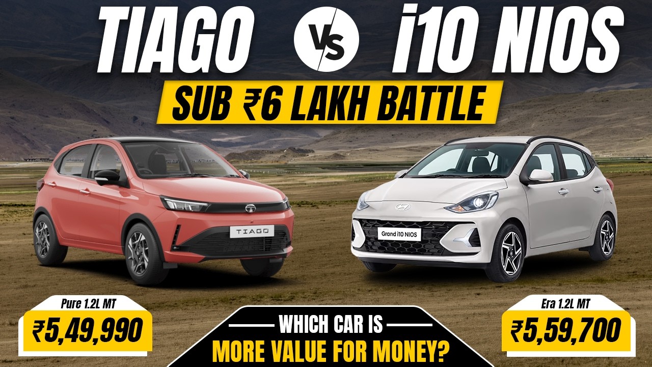 Tata Tiago vs Hyundai Grand i10 Nios | Best Hatchback Under ₹6 Lakh?