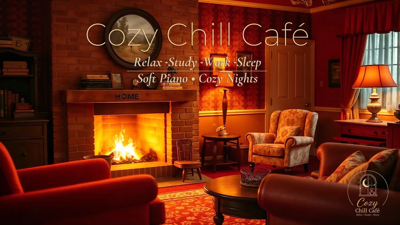 Soft Piano at Cozy Night Café ☕ | Relax, Study, Work, Sleep
