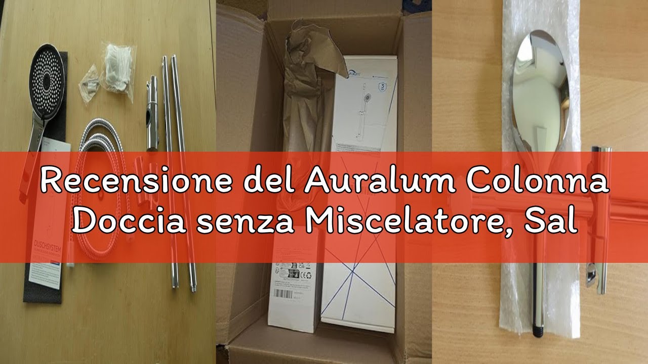 Recensione del Auralum Colonna Doccia senza Miscelatore, Saliscendi Doccia 70cm con Doccetta 5 Geti,
