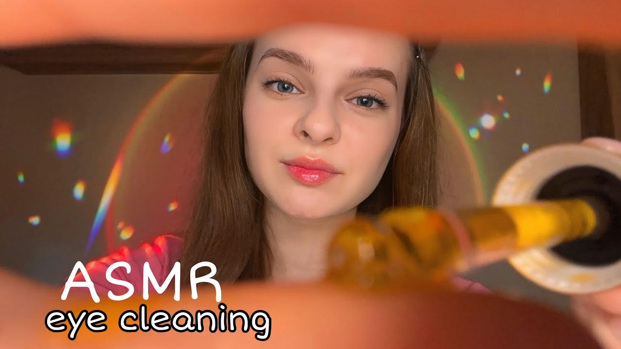 ASMR Eye Cleaning 👀💧Featuring Relaxing Visual & Mouth Sounds
