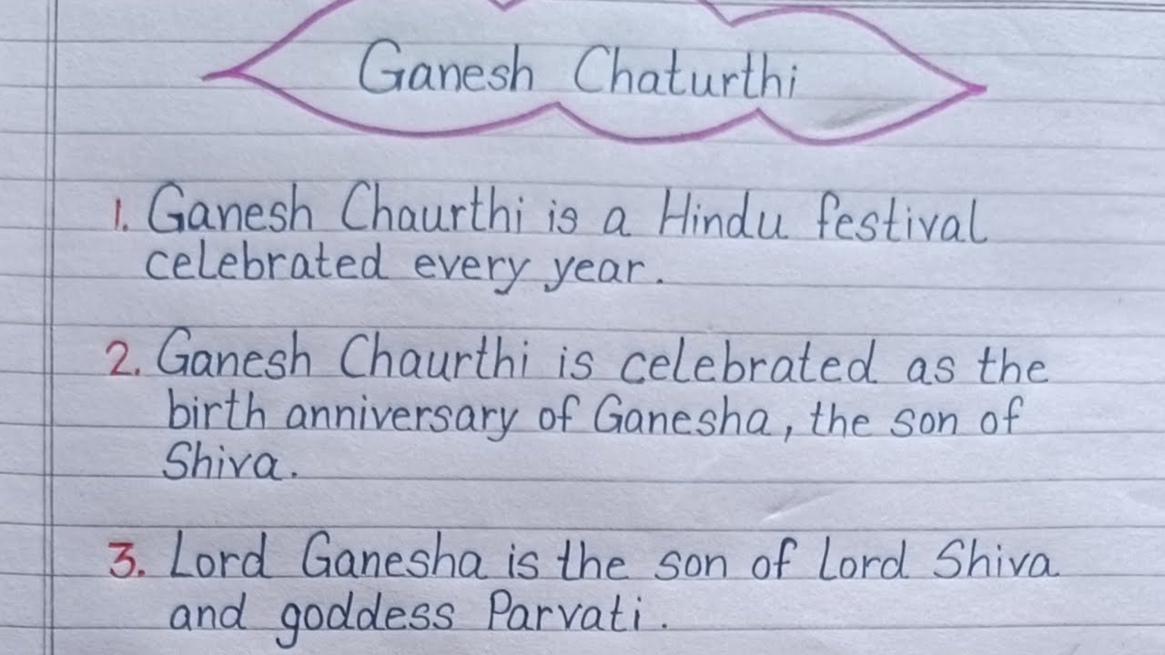10 lines on Ganesh Chaturthi in English/Essay on Ganesh chaturthi 🙏