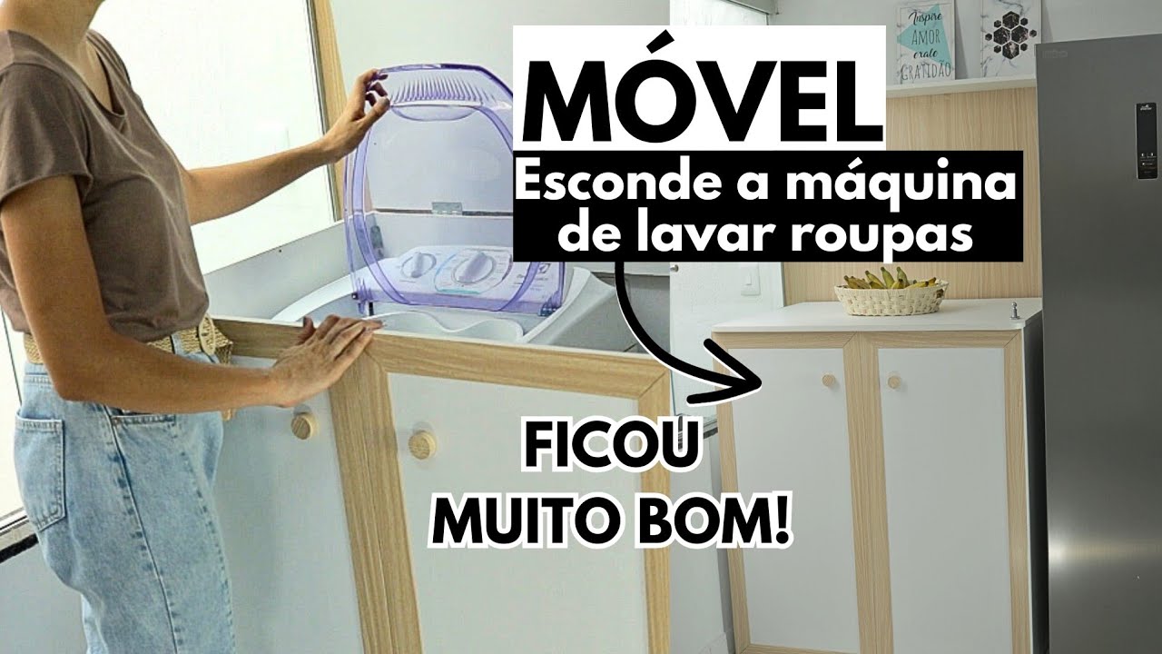 FIZEMOS UM MÓVEL PARA ESCONDER A MÁQUINA DE LAVAR ROUPAS - Ficou incrível!