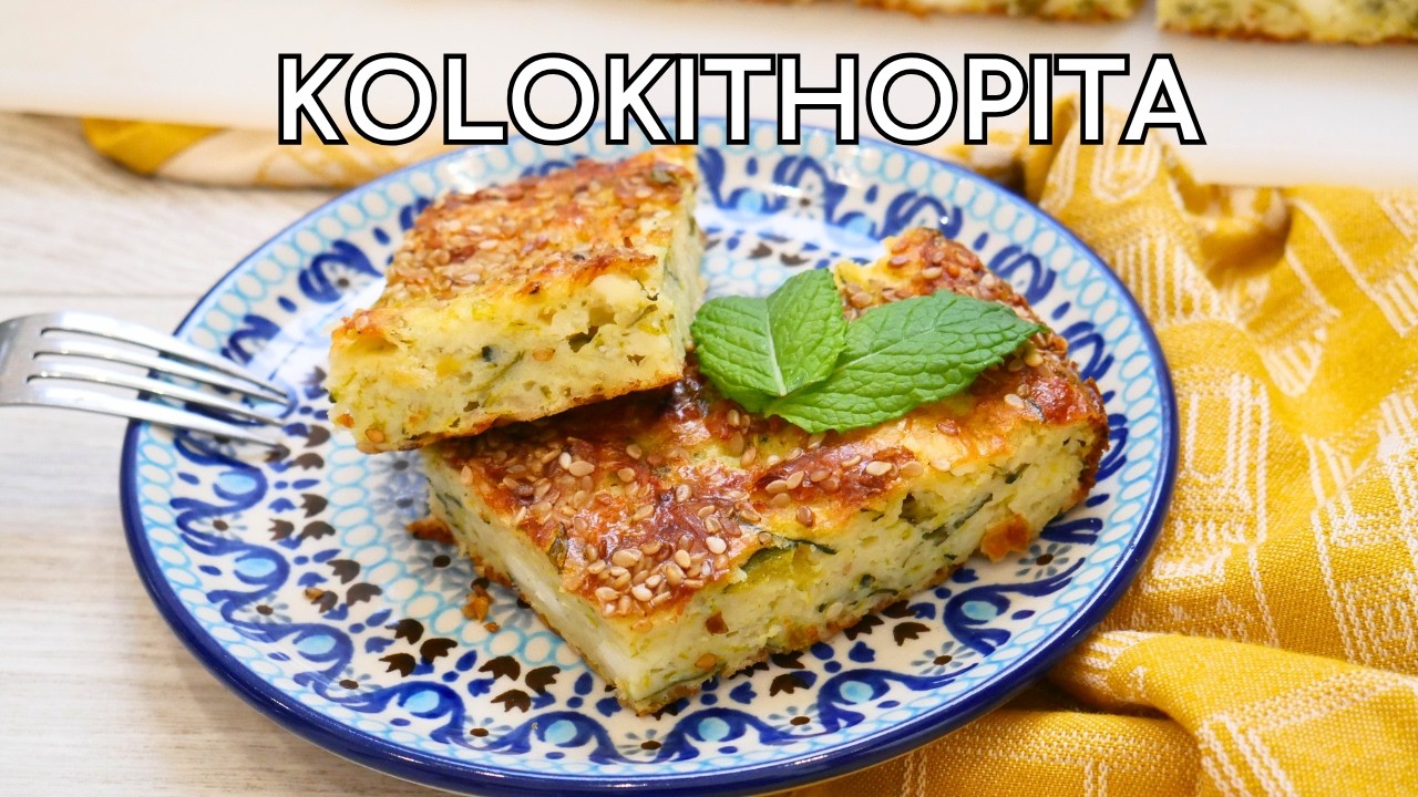 KOLOKITHOPITA SANS PATE: Tarte grecque aux courgettes sans pâte filo  moelleuse et facile