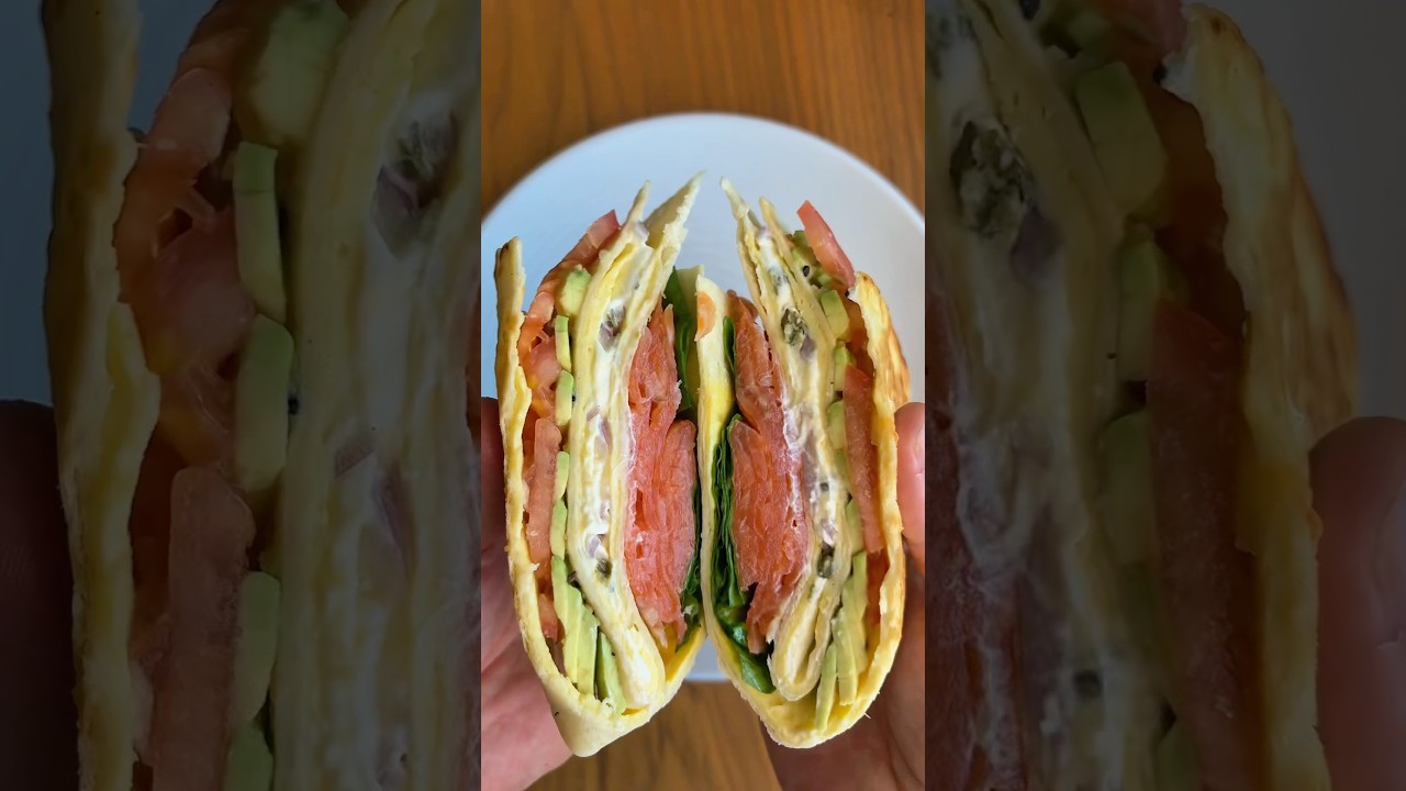 Smoked Salmon Breakfast Wrap 🥑🍳🍅