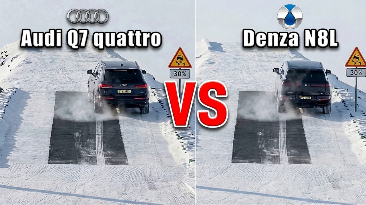Denza N8L бросил вызов Audi Q7! Кто покорит ледяной подъём?