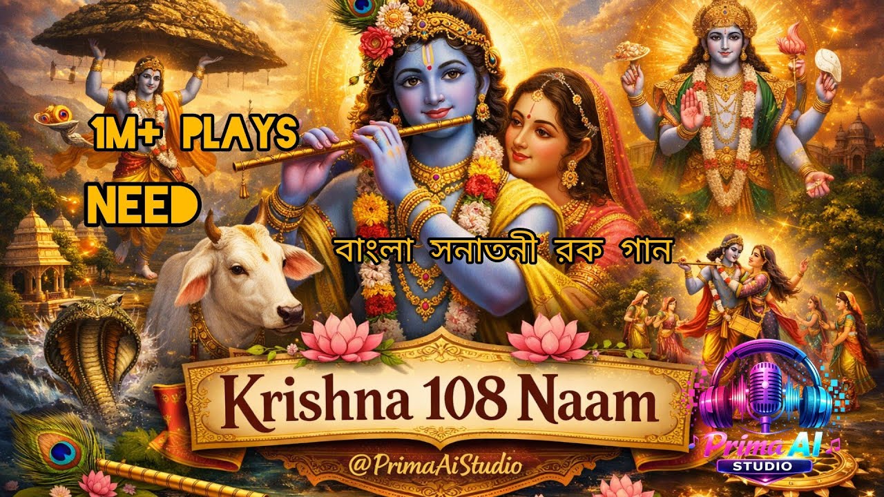 Krishna’s 108 Naam | কৃষ্ণের ১০৮ নাম | Devotees Rock Song | Prima Ai Studio | @PrimaAiStudio 