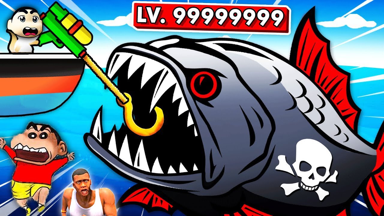 SHINCHAN CHOP & FRANKLIN FISHING to Catch MEGALODON SHARK FISH | SHINCHAN FIGHT SEA MONSTERS AMAAN-T