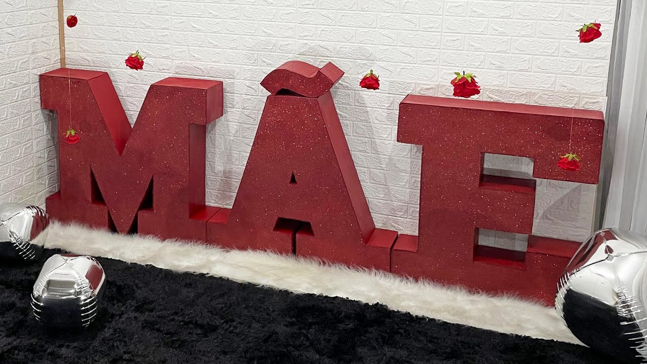 Surpreenda Mamãe 💖 Como Fazer Decoração para Dia das Mães com Letras 3D de Papelão!