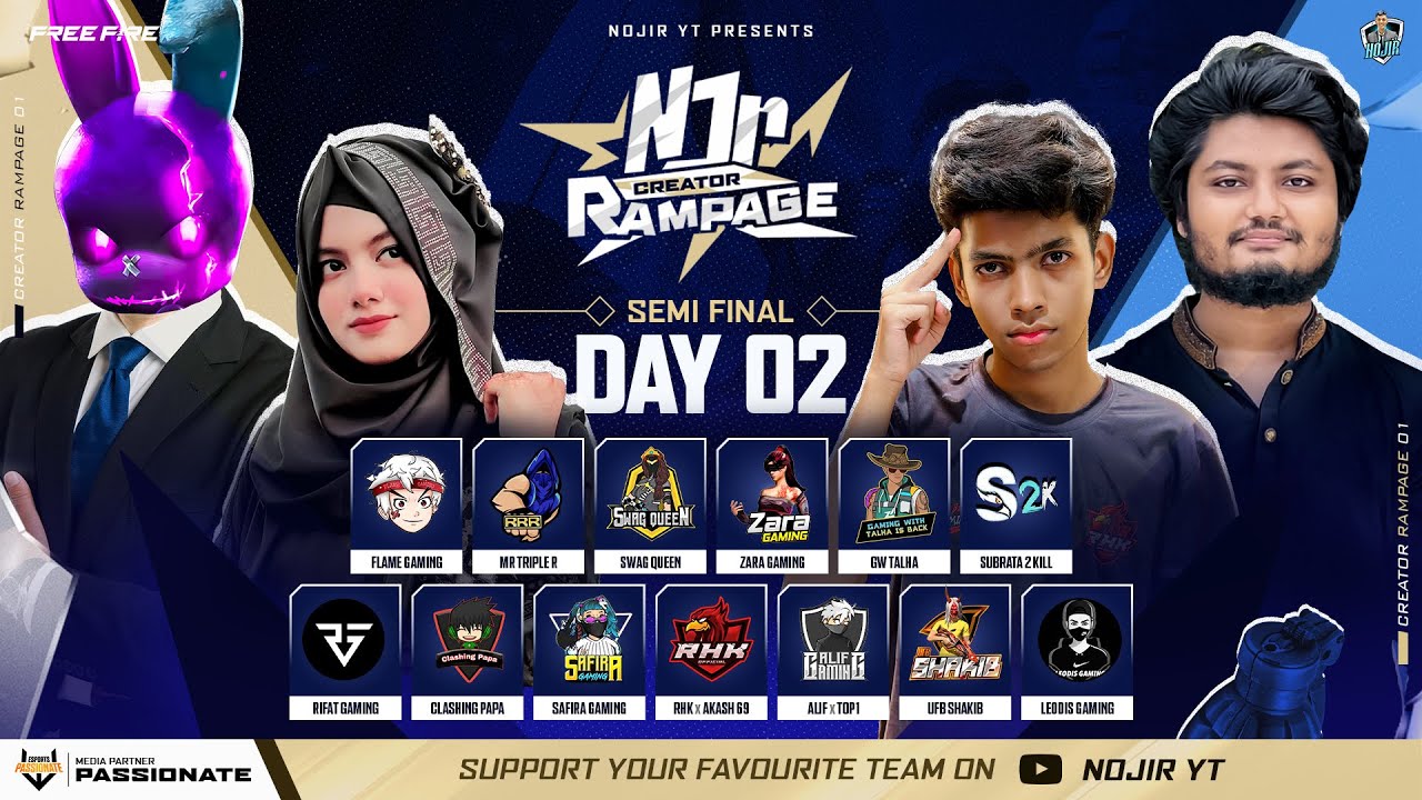 [🔴LIVE] NJR CREATOR RAMPAGE | SEMI FINAL 2 FT @MrTripleR @GamingWithTalhaIsBackk @ZaraGamiing