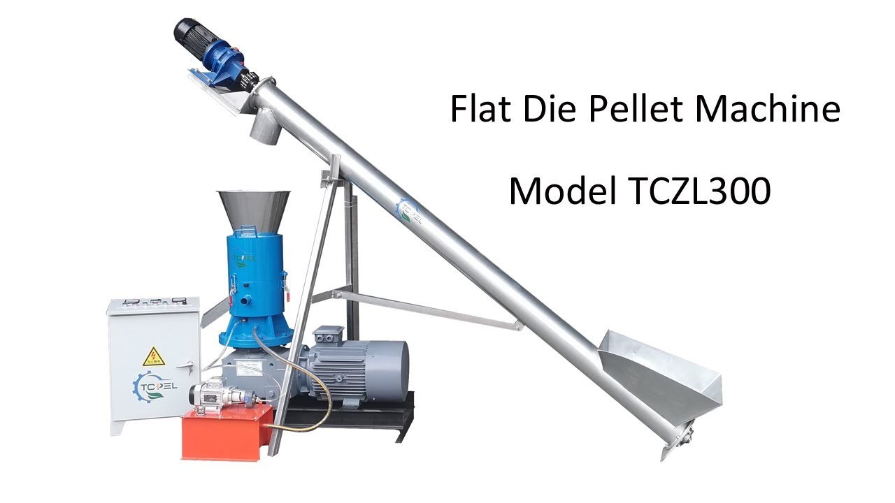 Flat die pellet machine video