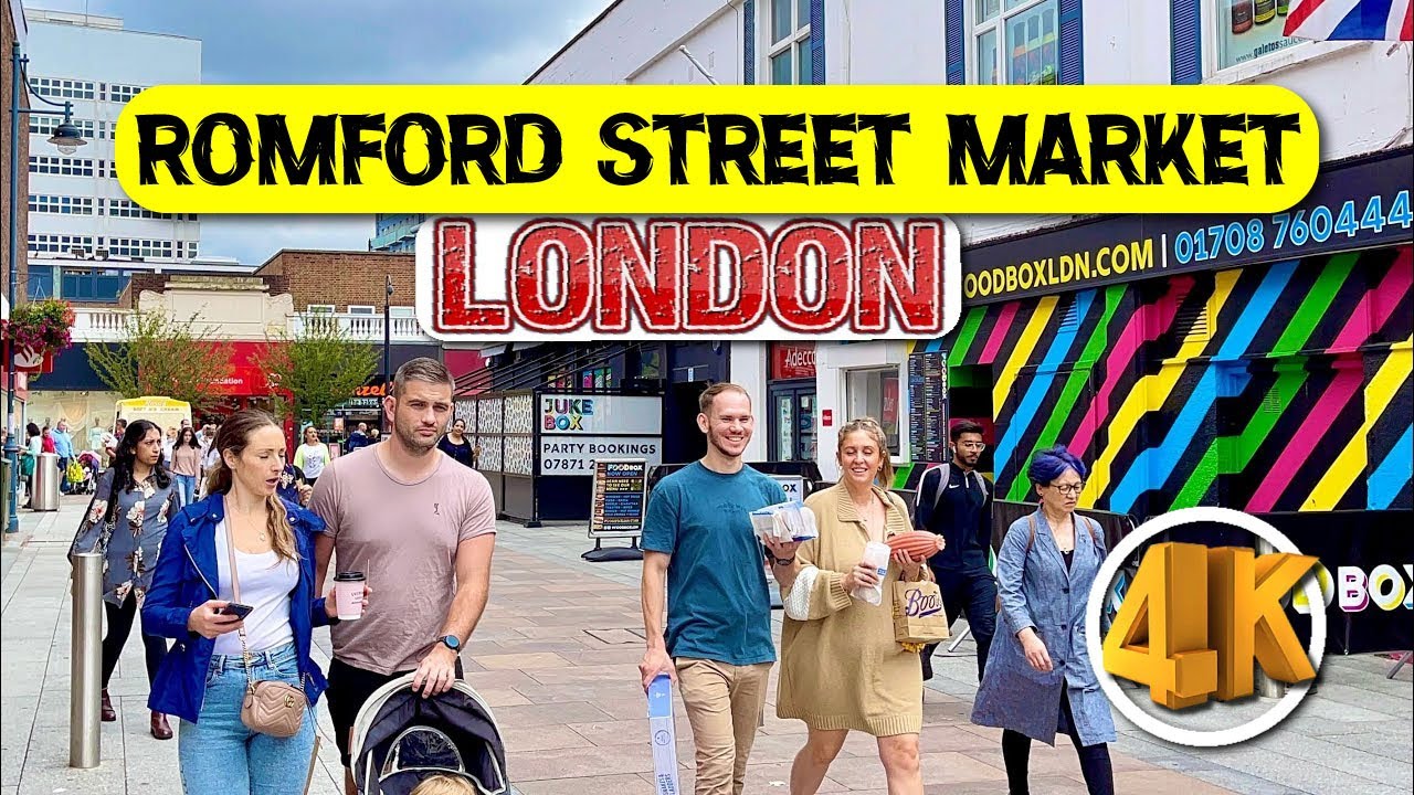 Walking In Romford Street Market London 4K 60fps