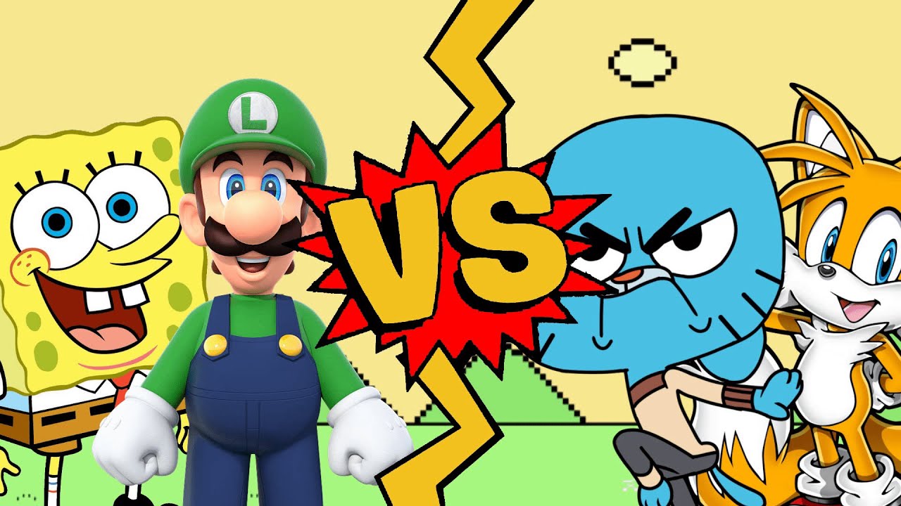 M.U.G.E.N. Battles | SpongeBob/Luigi vs Tails/Gumball