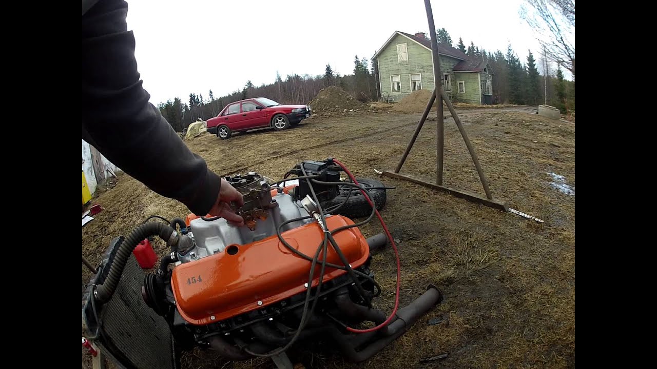 454 junkyard engine with thumpr cam and noisy gear drive