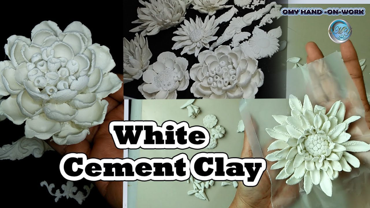 HOW TO MAKE CLAY USING WHITE CEMENT || Making Flower Use White Cement Clay || Cement Craft Ideas