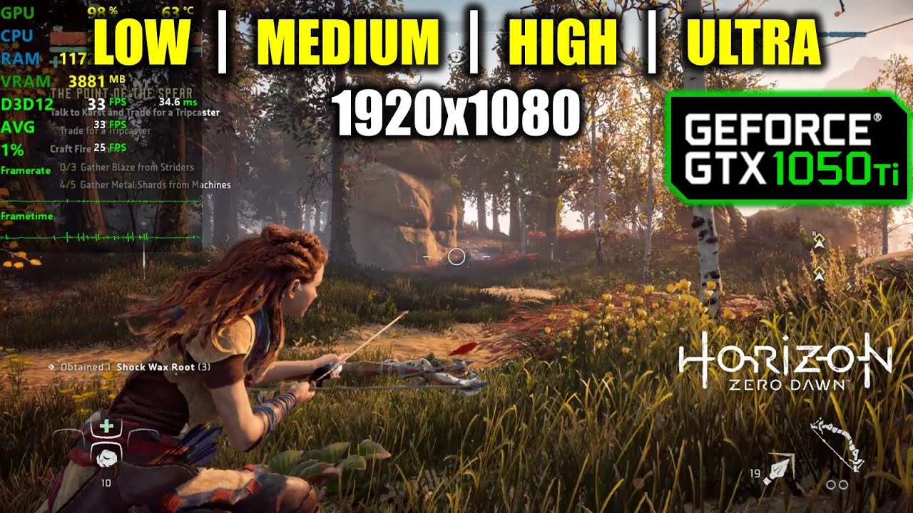 GTX 1050 Ti | Horizon Zero Dawn - 1080p All Settings