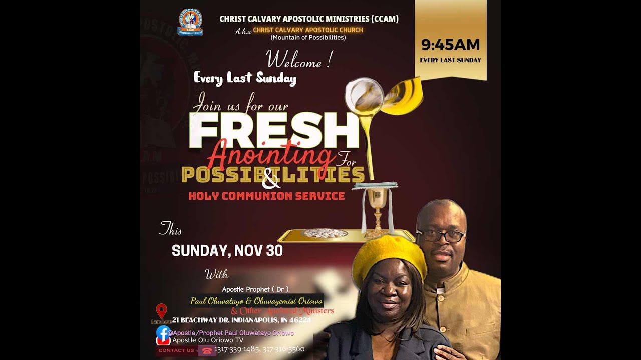 LAST SUNDAY NOV 30…ANOINTING AND HOLY COMMUNION